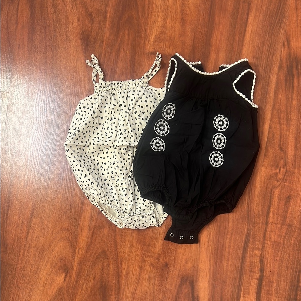 Black and White Baby Romper Set
